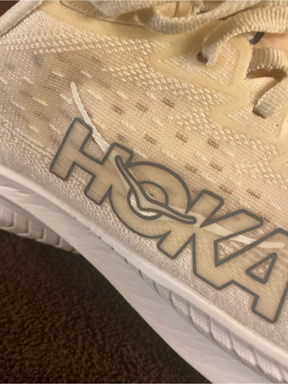 Hoka One One Cream and Red Women's Running Shoe